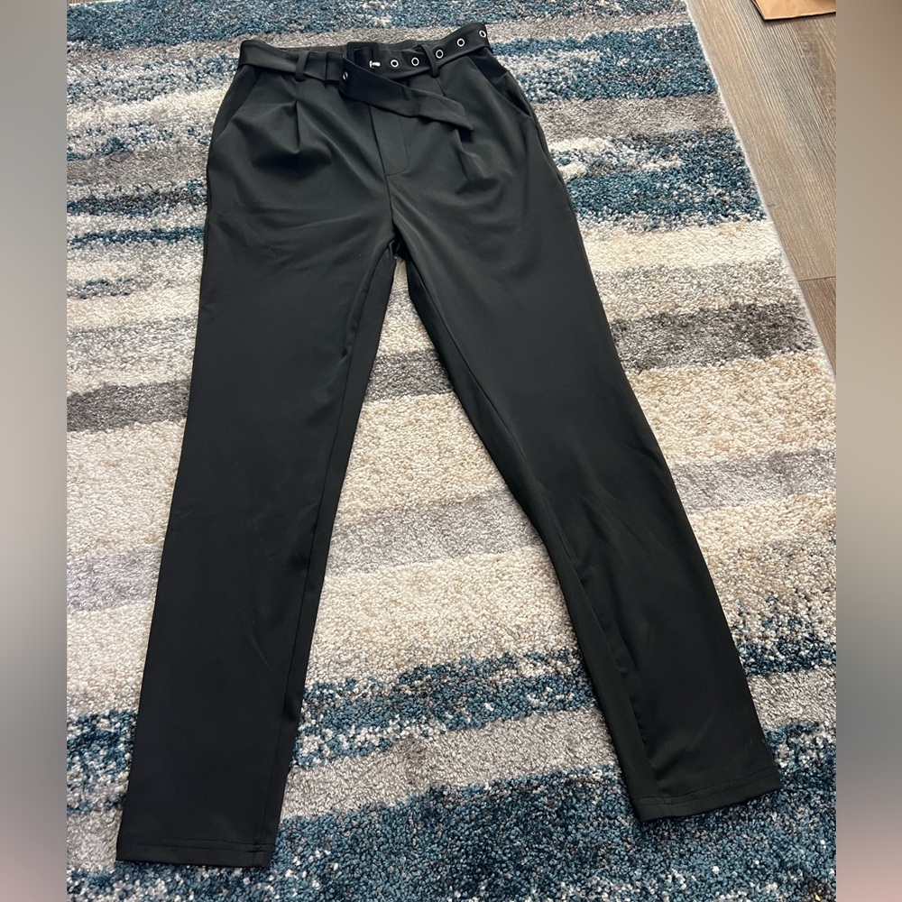 Black Straight-Leg Pants